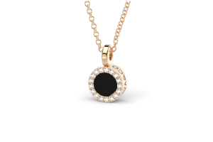 Go.Bu Collection Rose gold pendant with onyx and diamonds