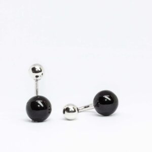 Bubble Collection Silver earrings with onyx