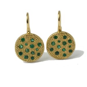 Orecchini in oro giallo con smeraldi