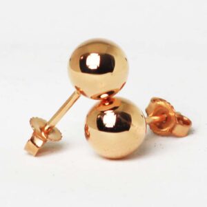 Rose silver sphere earrings