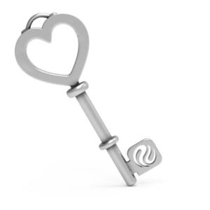 Pendente chiave cuore in argento