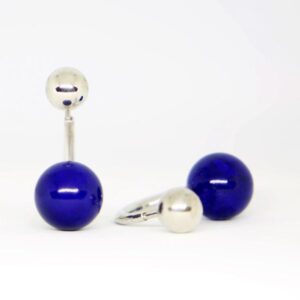 Bubble Collection Silver earrings with lapis lazuli