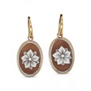 Orecchini cammeo in oro giallo