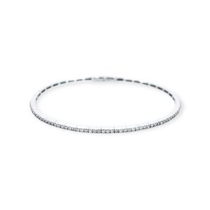 Bracciale rigido in oro bianco 18 kt con diamanti
