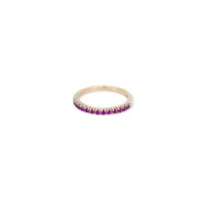 Rose gold eternity ring with rubies