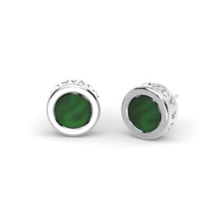 Go.Bu Collection Earrings in white gold and green onyx