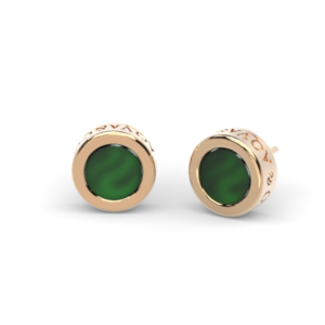 Go.Bu Collection Earrings in 18 kt rose gold and green agate