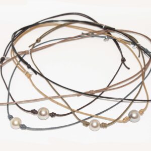Collezione Beach Collana in cordino di cotone cerato con perla tahitiana