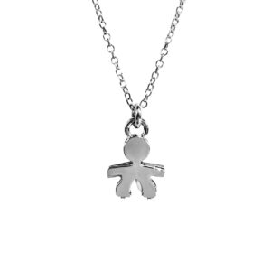 Silver double slab baby pendant