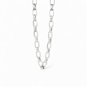 HOLLOW ROLÒ RECTANGULAR ALTERNATING CHAIN NECKLACE