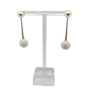 Stiletto Bubble earrings with white agate