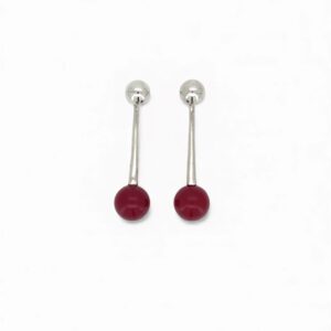 Stiletto Bubble earrings with coral paste