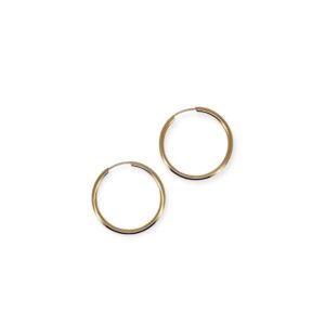 Orecchini cerchi in oro 9 Kt diametro 2 mm