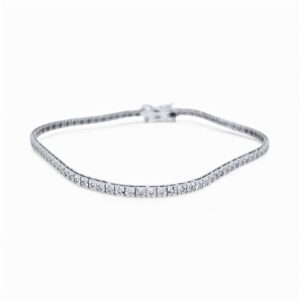 Bracciale tennis in oro bianco con diamanti