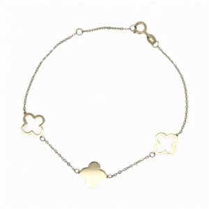 Bracciale in oro 9 Kt con quadrifoglio