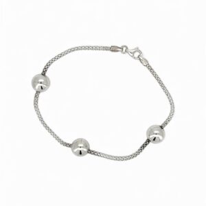 Silver bracelet with balls