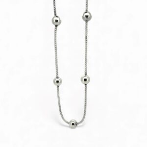 Silver necklace with balls